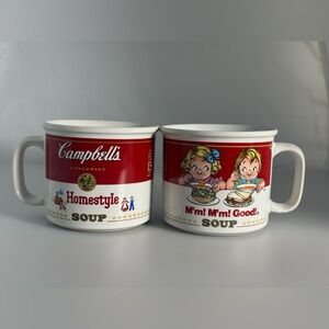 Set Of 2 Campbell’s Soup Kids 1991 “M'm M'm Good” Soup Mug Cup Vintage